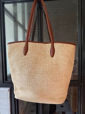Madewell Raffia and Leather Tote